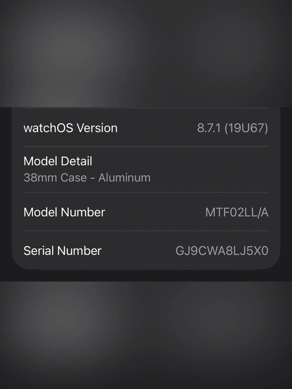 Apple Watch (38mm) Space Gray